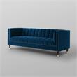 Posh Living Soraya Tufted Velvet Sofa with Nailhead Trim in Navy/Gold