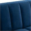 Posh Living Soraya Tufted Velvet Sofa with Nailhead Trim in Navy/Gold