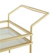 Posh Living Karin Tempered Glass Shelf Bar Serving Cart in Gold/White
