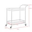Posh Living Karin Tempered Glass Shelf Bar Serving Cart in Gold/White
