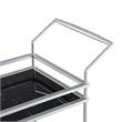 Posh Living Karin Tempered Glass Shelf Bar Serving Cart in Silver/Black