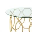 Posh Living Nadia Round Glass Top Coffee Table in Gold