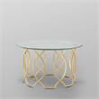 Posh Living Nadia Round Glass Top Coffee Table in Gold