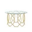 Posh Living Nadia Round Glass Top Coffee Table in Gold