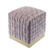 Posh Living Michirin Velvet Cube Ottoman with Metal Base in Lilac/Gold