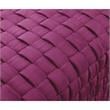 Posh Living Michirin Velvet Cube Ottoman with Metal Base in Fuchsia/Gold