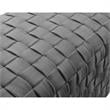 Posh Living Michirin Velvet Cube Ottoman with Metal Base in Gray/Chrome