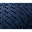 Posh Living Michirin Velvet Cube Ottoman with Metal Base in Navy/Gold