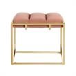 Posh Living Markus Modern Tufted Velvet Ottoman in Blush Pink/Gold