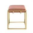 Posh Living Markus Modern Tufted Velvet Ottoman in Blush Pink/Gold