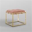 Posh Living Markus Modern Tufted Velvet Ottoman in Blush Pink/Gold