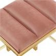 Posh Living Markus Modern Tufted Velvet Ottoman in Blush Pink/Gold