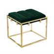 Posh Living Markus Modern Tufted Velvet Ottoman in Green/Gold
