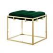 Posh Living Markus Modern Tufted Velvet Ottoman in Green/Gold