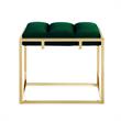 Posh Living Markus Modern Tufted Velvet Ottoman in Green/Gold