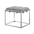 Posh Living Markus Modern Tufted Velvet Ottoman in Gray/Chrome