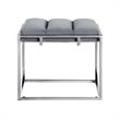 Posh Living Markus Modern Tufted Velvet Ottoman in Gray/Chrome