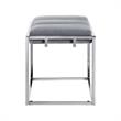 Posh Living Markus Modern Tufted Velvet Ottoman in Gray/Chrome