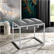 Posh Living Markus Modern Tufted Velvet Ottoman in Gray/Chrome