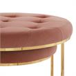 Posh Living Aaden Tufted Velvet Nesting Ottoman in Blush Pink/Gold (Set of 2)