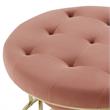 Posh Living Aaden Tufted Velvet Nesting Ottoman in Blush Pink/Gold (Set of 2)