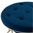 Posh Living Aaden Tufted Velvet Nesting Ottoman in Navy Blue/Gold (Set of 2)