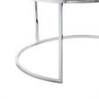 Posh Living Aaden Tufted Faux Leather Nesting Ottoman in White/Chrome (Set of 2)