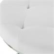 Posh Living Aaden Tufted Faux Leather Nesting Ottoman in White/Chrome (Set of 2)