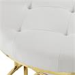 Posh Living Aaden Tufted Faux Leather Nesting Ottoman in White/Gold (Set of 2)