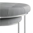 Posh Living Aaden Tufted Faux Leather Nesting Ottoman in Gray/Chrome (Set of 2)