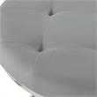 Posh Living Aaden Tufted Faux Leather Nesting Ottoman in Gray/Chrome (Set of 2)