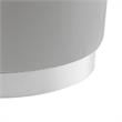 Posh Living Suchada Faux Leather Round Cocktail Ottoman in Gray/Chrome