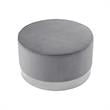 Posh Living Suchada Velvet Round Cocktail Ottoman in Gray/Chrome