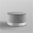 Posh Living Suchada Velvet Round Cocktail Ottoman in Gray/Chrome