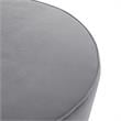 Posh Living Suchada Velvet Round Cocktail Ottoman in Gray/Chrome