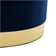 Posh Living Suchada Velvet Round Cocktail Ottoman in Navy/Gold