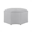 Posh Living Runrawin Faux Leather Octagon Cocktail Ottoman in Silver