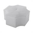 Posh Living Runrawin Faux Leather Octagon Cocktail Ottoman in Silver