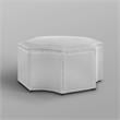 Posh Living Runrawin Faux Leather Octagon Cocktail Ottoman in Silver