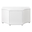 Posh Living Runrawin Faux Leather Octagon Cocktail Ottoman in White