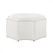 Posh Living Runrawin Faux Leather Octagon Cocktail Ottoman in White