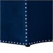 Posh Living Runrawin Velvet Upholstered Octagon Cocktail Ottoman in Navy Blue