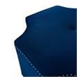 Posh Living Runrawin Velvet Upholstered Octagon Cocktail Ottoman in Navy Blue