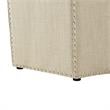 Posh Living Runrawin Linen Fabric Octagon Cocktail Ottoman in Cream/White