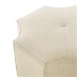 Posh Living Runrawin Linen Fabric Octagon Cocktail Ottoman in Cream/White