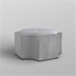 Posh Living Runrawin Linen Fabric Octagon Cocktail Ottoman in Gray