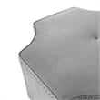 Posh Living Runrawin Linen Fabric Octagon Cocktail Ottoman in Gray