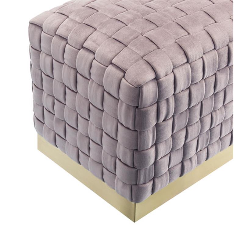 Posh Living Michirin Woven Velvet Bench in Lilac/Gold