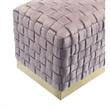 Posh Living Michirin Woven Velvet Bench in Lilac/Gold