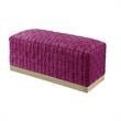 Posh Living Michirin Woven Velvet Bench in Fuchsia/Gold